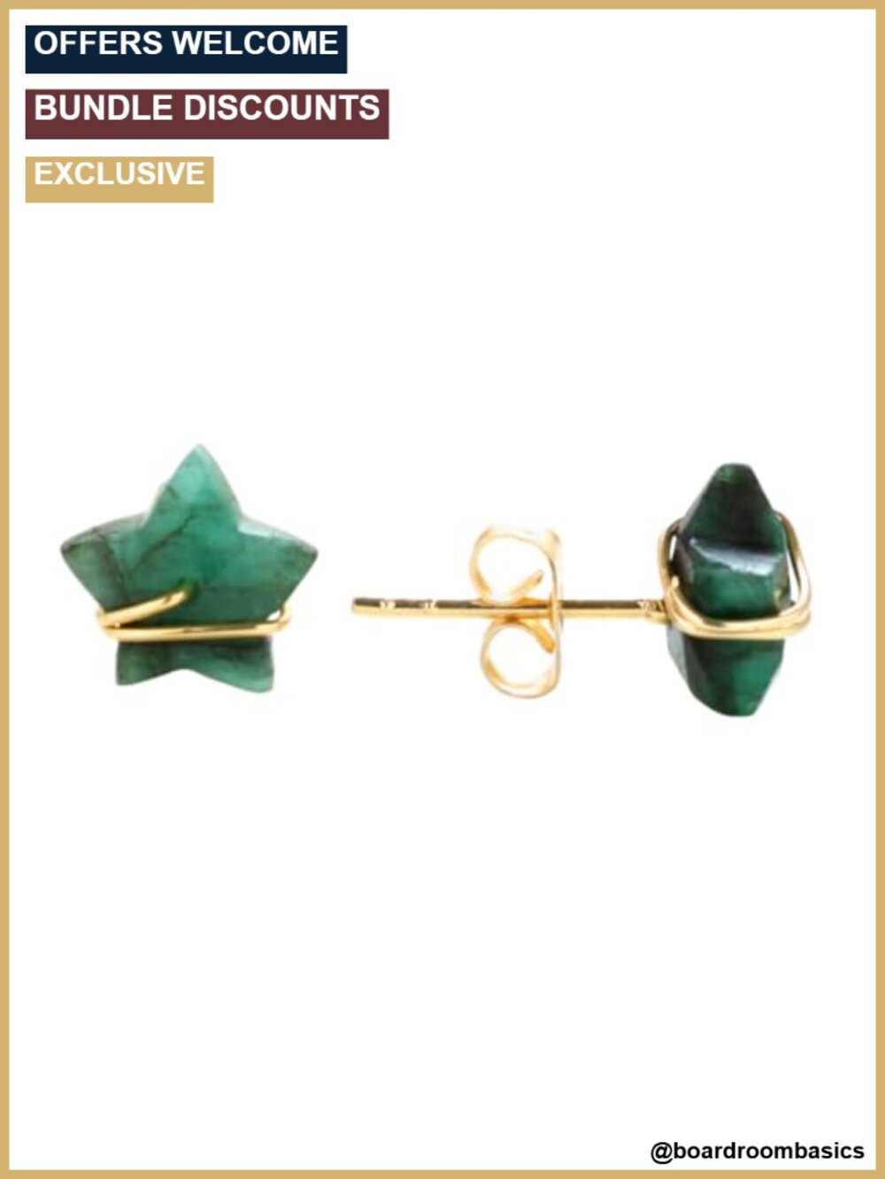 Gemstone Star Stud Earrings 14k Gold Plated Brass Celestial Studs